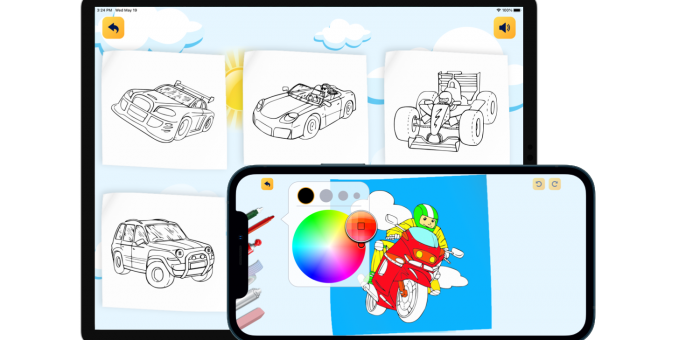 Boys Coloring Book. Draw on go
